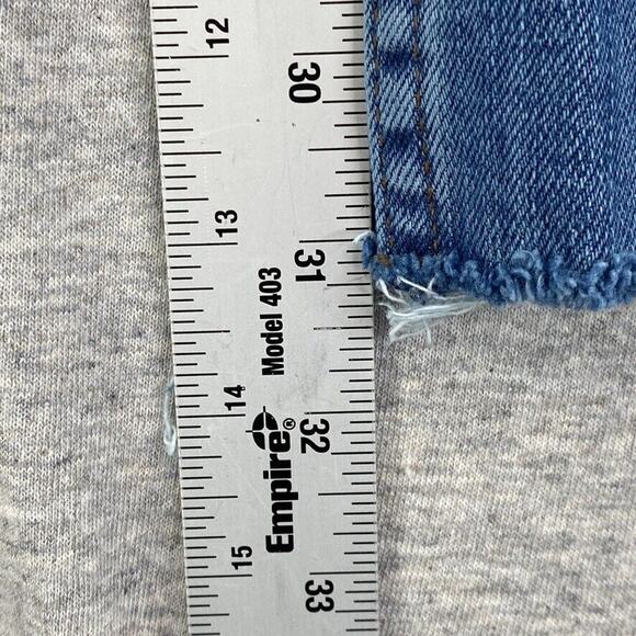 VTG Harley Davidson Jeans Womens 4 Blue Distressed Bootcut Mid Rise Motorcycle - Picture 12 of 13